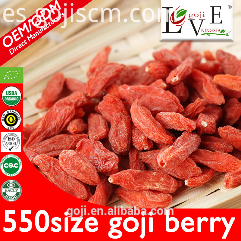 Certificado de la UE 550granula Baya de Goji seca 550granule EU Certificate Dried Goji Berry